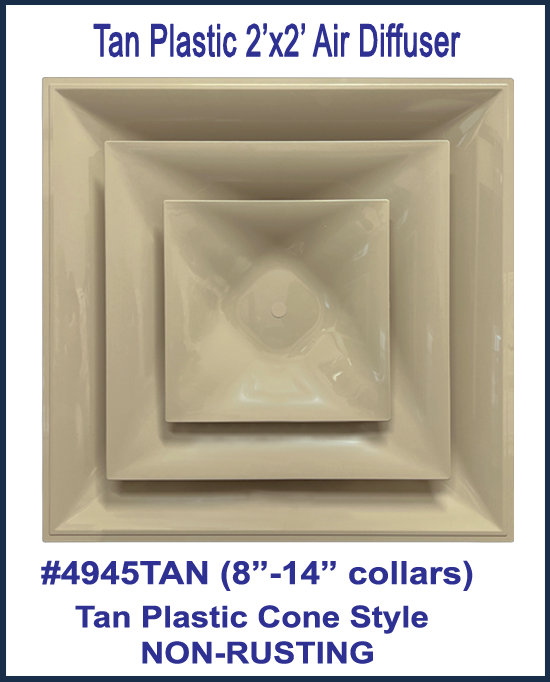 Stratus Diffusers Stratus TAN Plastic 2'x2' Cone Air Diffuser – 1800ceiling