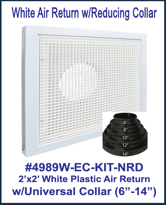 Kit 14in  White Plastic Return, Universal Collar, 48in ZipTie