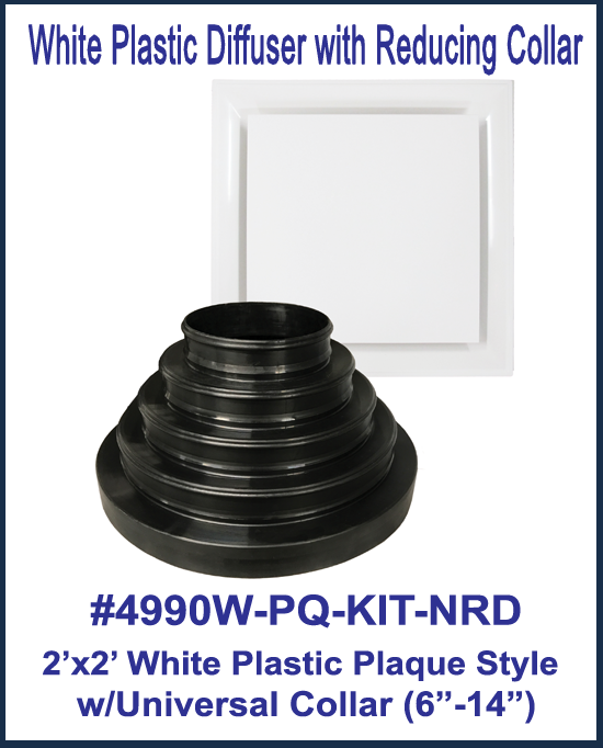 Kit 14in. White Plastic Plaque, Universal Collar, 48in. ZipTie