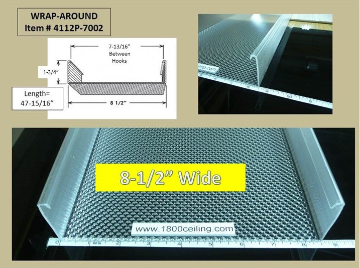 8.50in. Wide, 4' Wrap Around Lens x 1-3/4" High - 1800ceiling