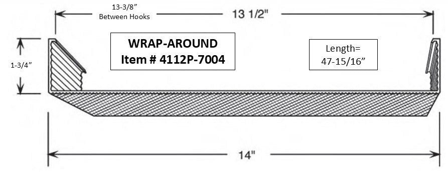 4' Wrap Around Lens 14in. Wide x 1-3/4"in. High - 1800ceiling