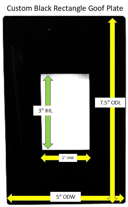 Custom Rectangle Goof Plates-Black