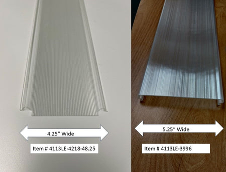 Hillrom Shallow Wrap Lens, 4.25" wide, for Health Care Bed Light #4113LE-4218-48.25 - 1800ceiling