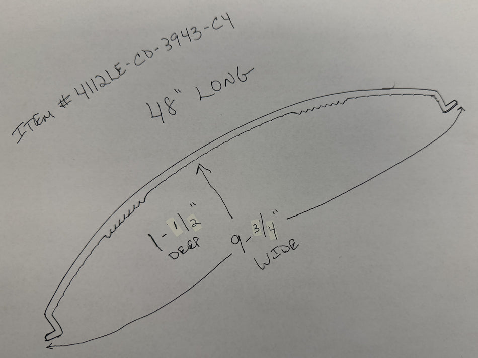 Curved Snap In Lighting Lens Replacement, 9-3/4" Wide