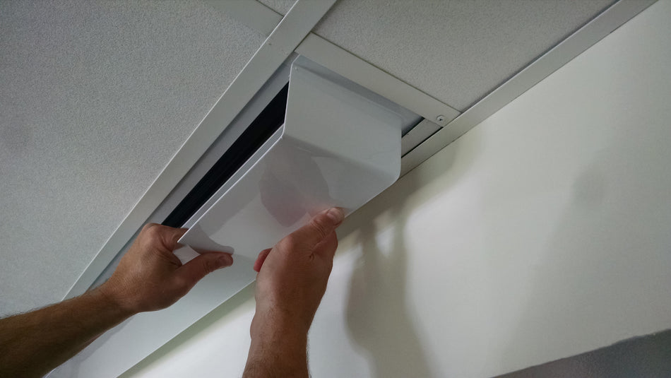 4' White Linear Air Diverter for a 4 Slot Vent (6.75" wide)