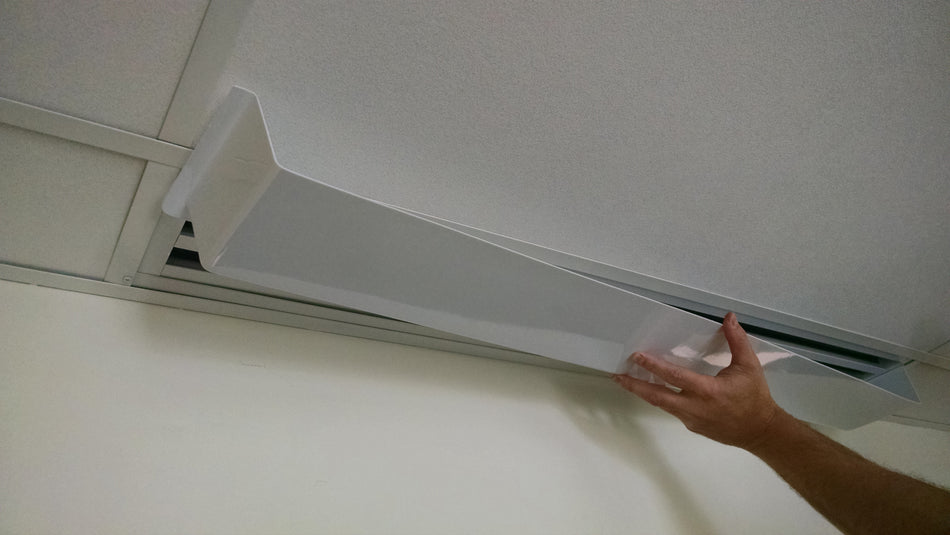5' White Linear Air Diverter for a 1 Slot Vent (2" wide)