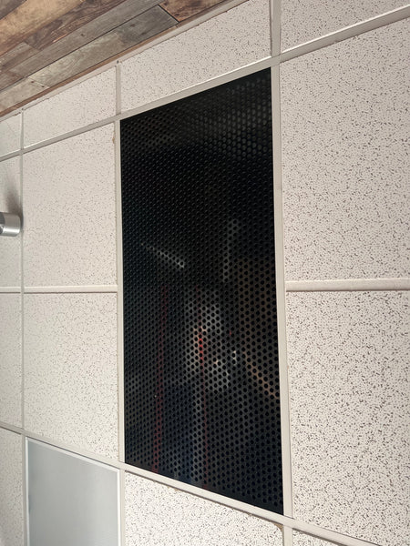 2'x4' Black Plastic Perforated tile, .5in. Perforations - 1800ceiling