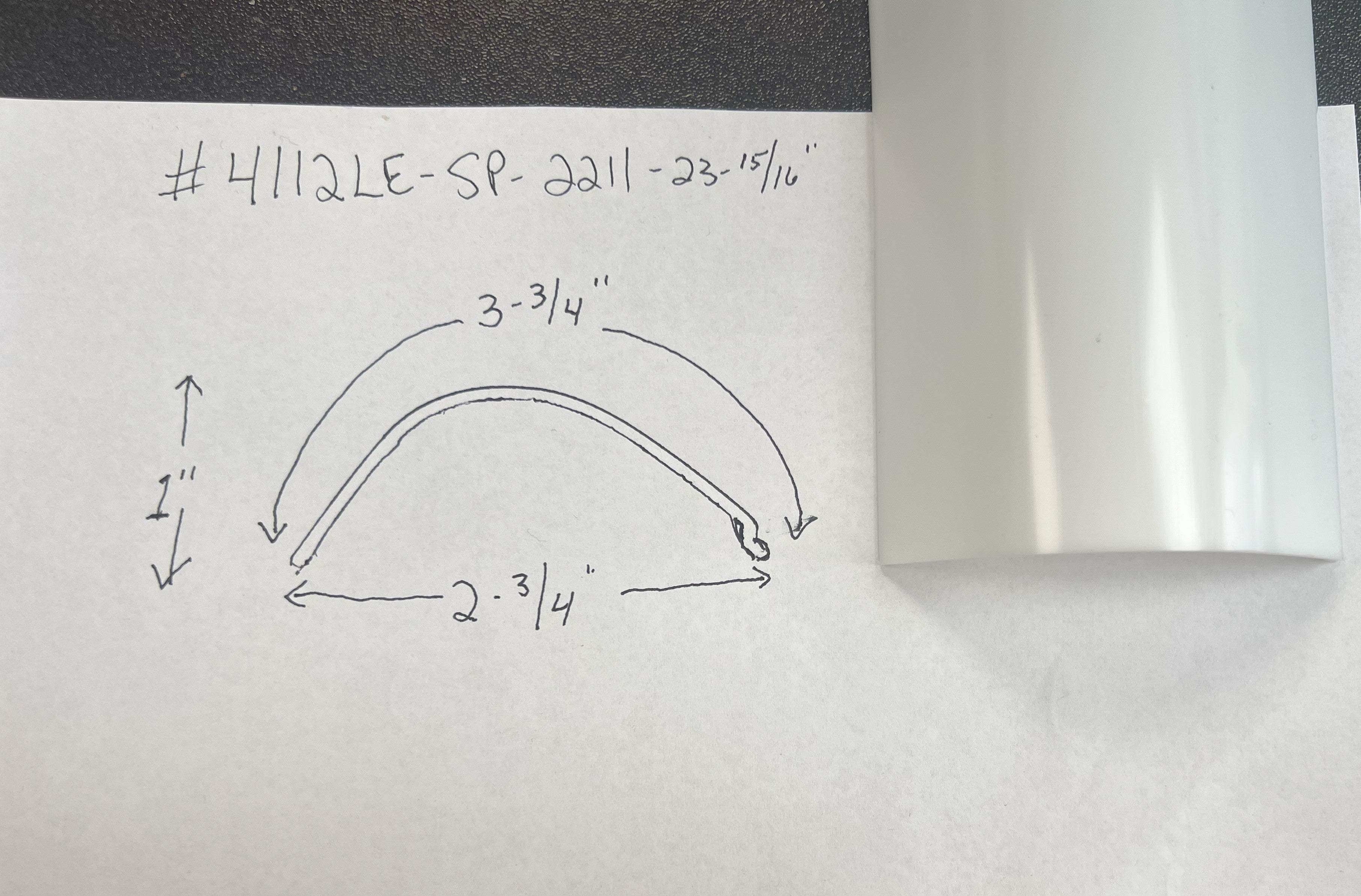 L Shaped White Acrylic Lens-23-15/16" Long - 1800ceiling