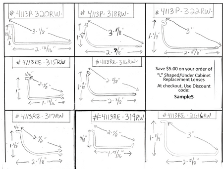 Under Cabinet Lens 1.6875in. wide x 1in. high (4113RE-315RW-) - 1800ceiling
