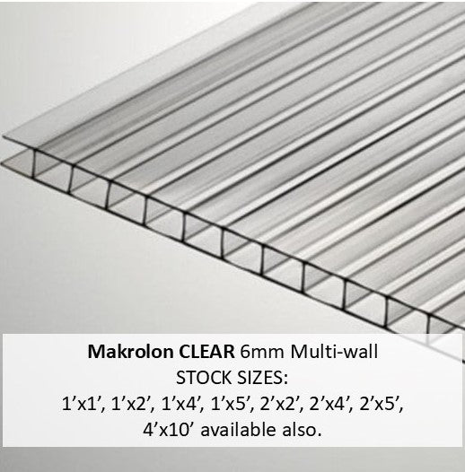 Makrolon, Clear Twin Wall, Elevator Lens, Fire Rated, Stock Sizes - 1800ceiling