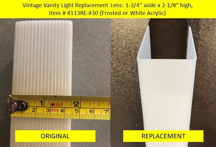 Vintage Vanity Replacement Lens: 1.75in. wide x 2.125in. high (#430) - 1800ceiling