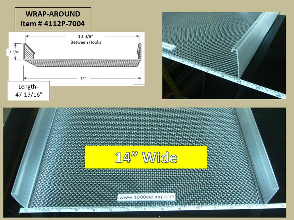 4' Wrap Around Lens 14in. Wide x 1-3/4"in. High - 1800ceiling