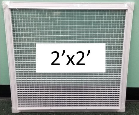 White Framed Aluminum Egg Crate Grilles for Lay-In Ceiling Grid Systems - 1800ceiling