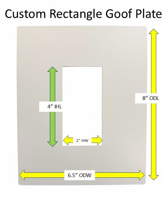 Custom Rectangle Goof Plates-White