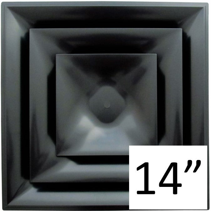 Stratus Black Plastic CONE Style 2'x2' Air Diffuser - 1800ceiling