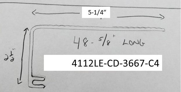 L Shaped Lens 5.25" wide x 48.625in. (3667-C4)