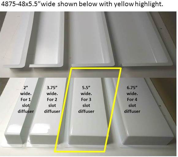 2' White Linear Air Diverter for a 3 Slot Vent (5.5" wide)