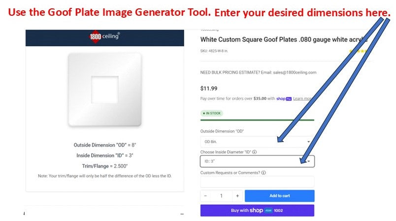 Red Custom Square Goof Plates .118 gauge red acrylic