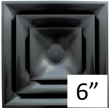 Stratus Black Plastic CONE Style 2'x2' Air Diffuser - 1800ceiling