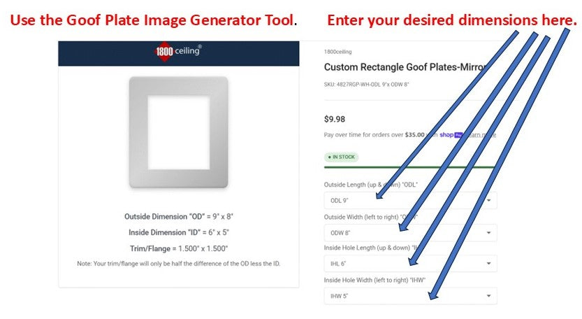 Custom Rectangle Goof Plates-Mirror