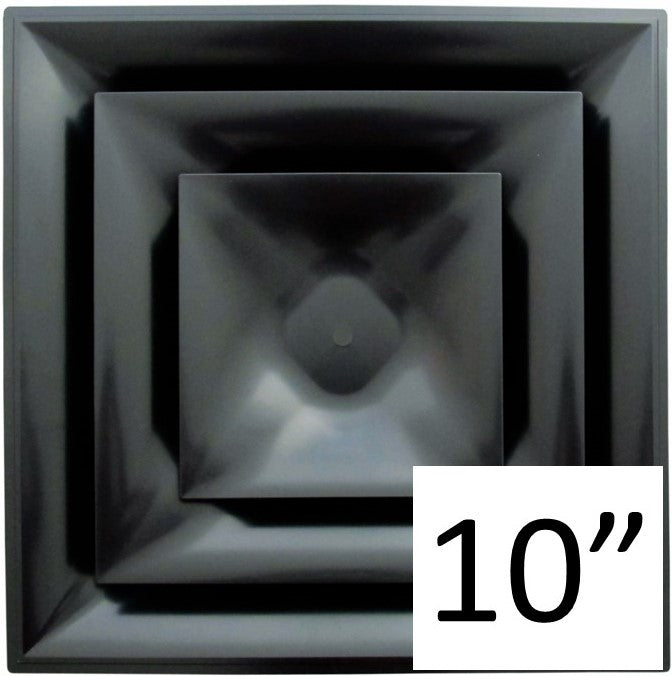 Stratus Black Plastic CONE Style 2'x2' Air Diffuser - 1800ceiling
