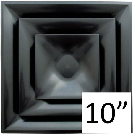 Stratus Black Plastic CONE Style 2'x2' Air Diffuser - 1800ceiling