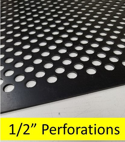 2'x4' Black Plastic Perforated tile, .5in. Perforations - 1800ceiling