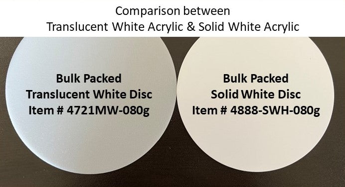 BULK PACKED- Custom Opaque White Acrylic Blanks, .080 in. thick - 1800ceiling