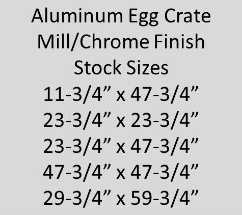 MILL Finish Half Inch (0.5 in) Aluminum Egg Crate-STOCK SIZES - 1800ceiling