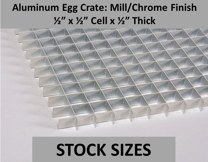 MILL Finish Half Inch (0.5 in) Aluminum Egg Crate-STOCK SIZES - 1800ceiling