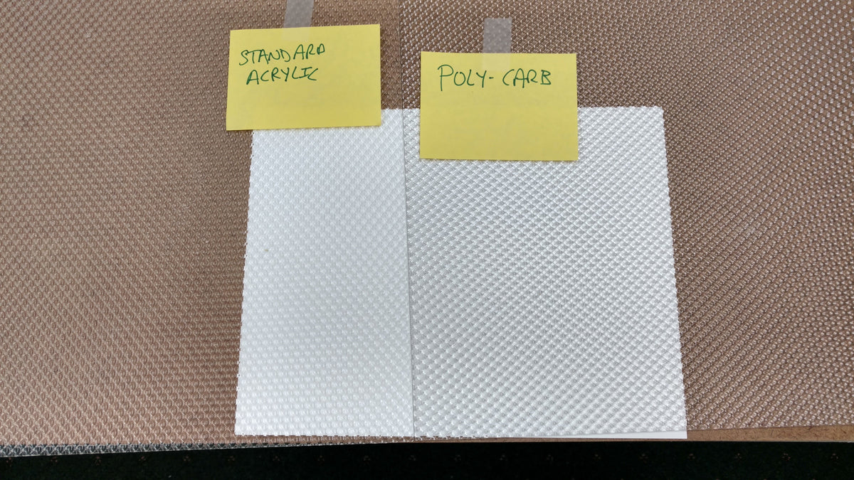 Polycarbonate Prismatic Unbreakable- Widths 17in-23.875in., Lengths 3in.-59.875in - 1800ceiling