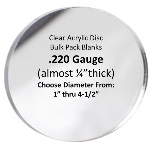 Clear Acrylic Circle - 1/4 Inch Thick, Choose Your Diameter