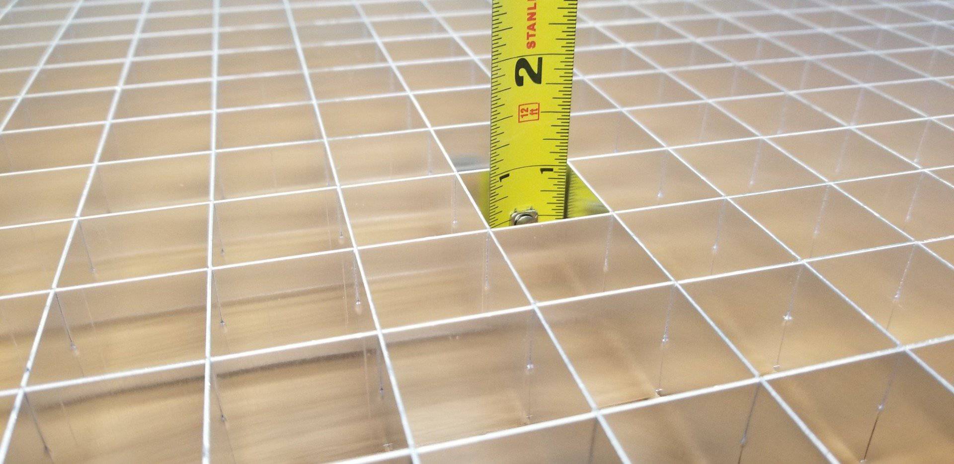 1" x 1" Mill Finish Aluminum Egg Crate, 1" Thick, (#4761MF) - 1800ceiling