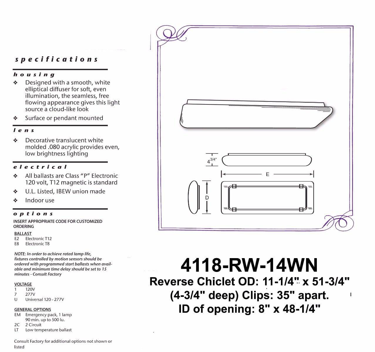 1' x 4' Chiclet Replacement Lens – 1800ceiling