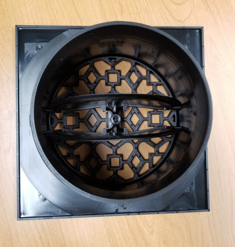 1'x1' Black Plastic Antique grille/damper/box, MVAB,