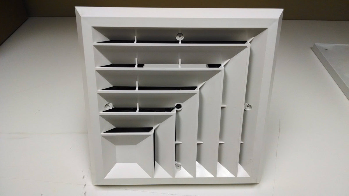 1'x1' White Plastic 2-way grille/damper/box, MV2, #81912 - 1800ceiling