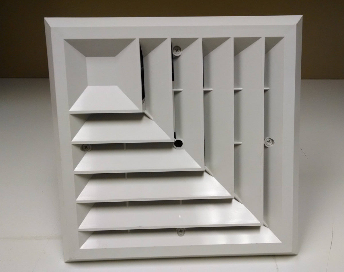 1'x1' White Plastic 2-way grille/damper/box, MV2, #81912 - 1800ceiling
