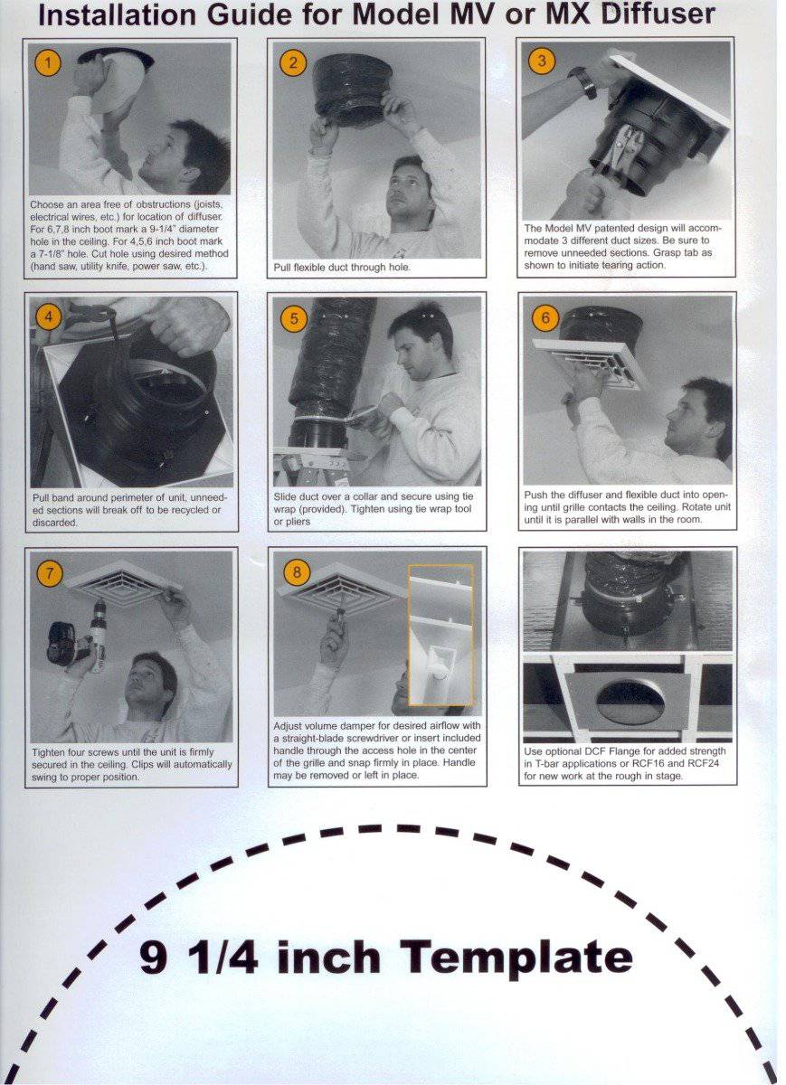 1'x1' White Plastic 2-way grille/damper/box, MV2, #81912 - 1800ceiling