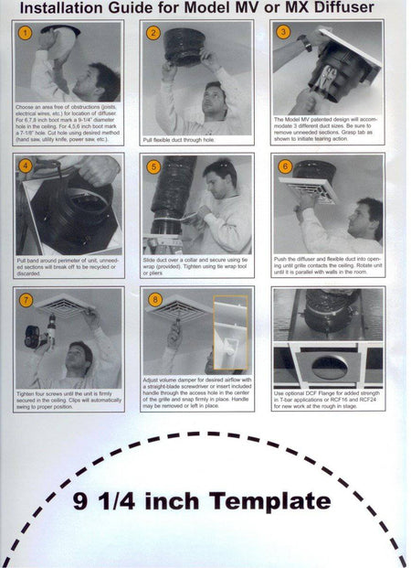 1'x1' White Plastic 2-way grille/damper/box, MV2, #81912 - 1800ceiling