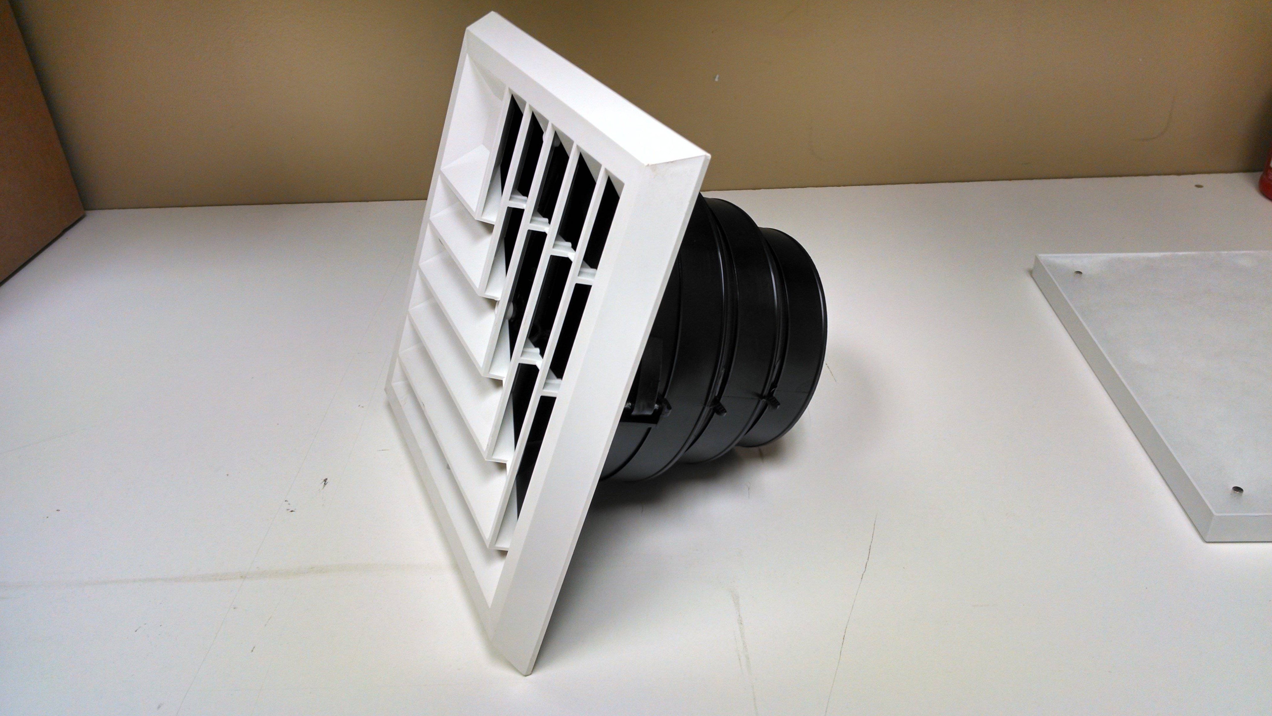 1'x1' White Plastic 2-way grille/damper/box, MV2, #81912 - 1800ceiling