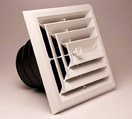1'x1' White Plastic 3-way grille/damper/box, MV3, #81913 - 1800ceiling