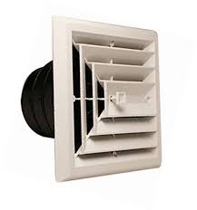 1'x1' White Plastic 3-way grille/damper/box, MV3, #81913 - 1800ceiling