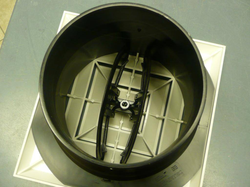 1'x1' White Plastic 4-way grille/damper/box, MV4, #81914 - 1800ceiling