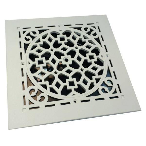 1'X1' White Plastic Antique Air Diffuser, grille/damper/box, MVAW,