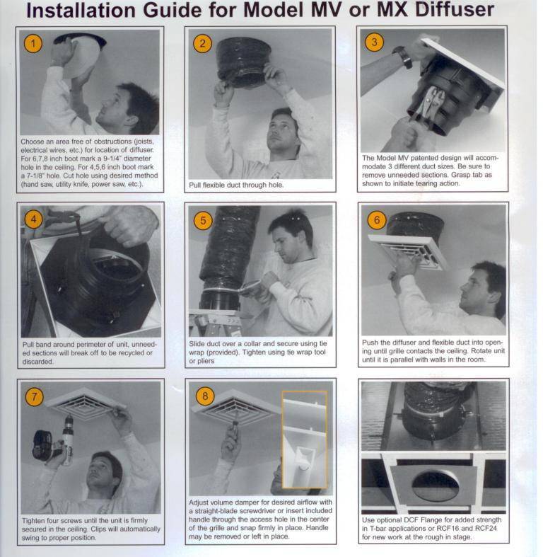 1'x1' White Plastic Exhaust, Return, grille/damper/box, MVE, #81915 - 1800ceiling