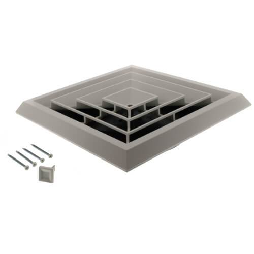 1'x1' White Plastic Grille with damper, NO COLLAR, GRD4, #81944 - 1800ceiling