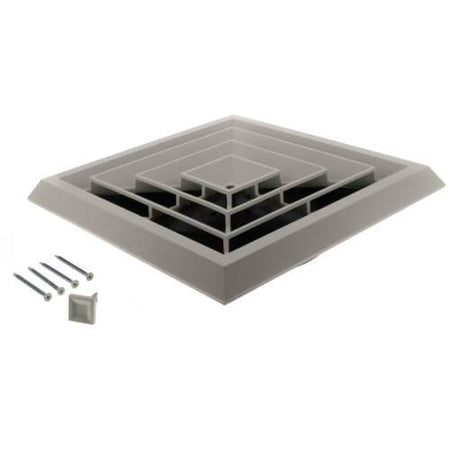 1'x1' White Plastic Grille with damper, NO COLLAR, GRD4, #81944 - 1800ceiling