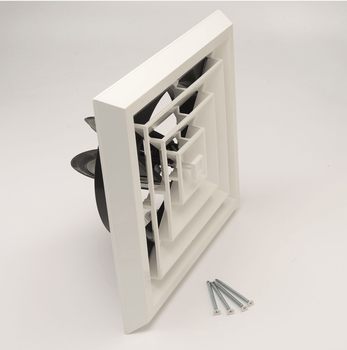 1'x1' White Plastic Grille with damper, NO COLLAR, GRD4, #81944 - 1800ceiling