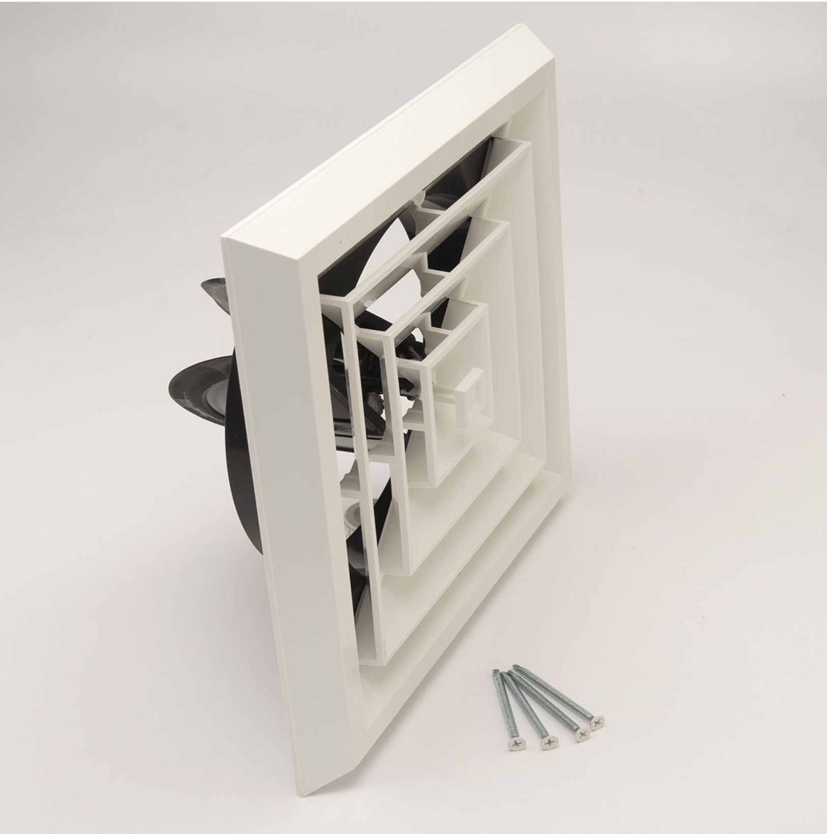 1'x1' White Plastic Grille with damper, NO COLLAR, GRD4, #81944 - 1800ceiling