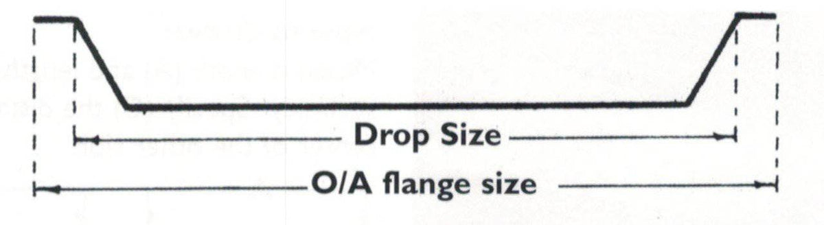 1'x4' White Flange Pan - 1800ceiling